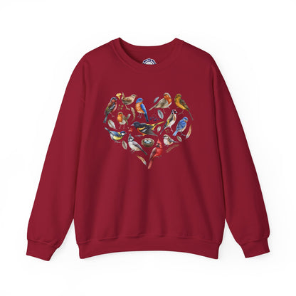 Bird Heart Graphic Unisex Crewneck Sweatshirt