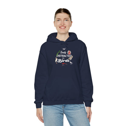 The Nerdy Birder - Easily Distracted by Birds Unisex Hoodie - Cozy Sweatshirt for Nature Lovers