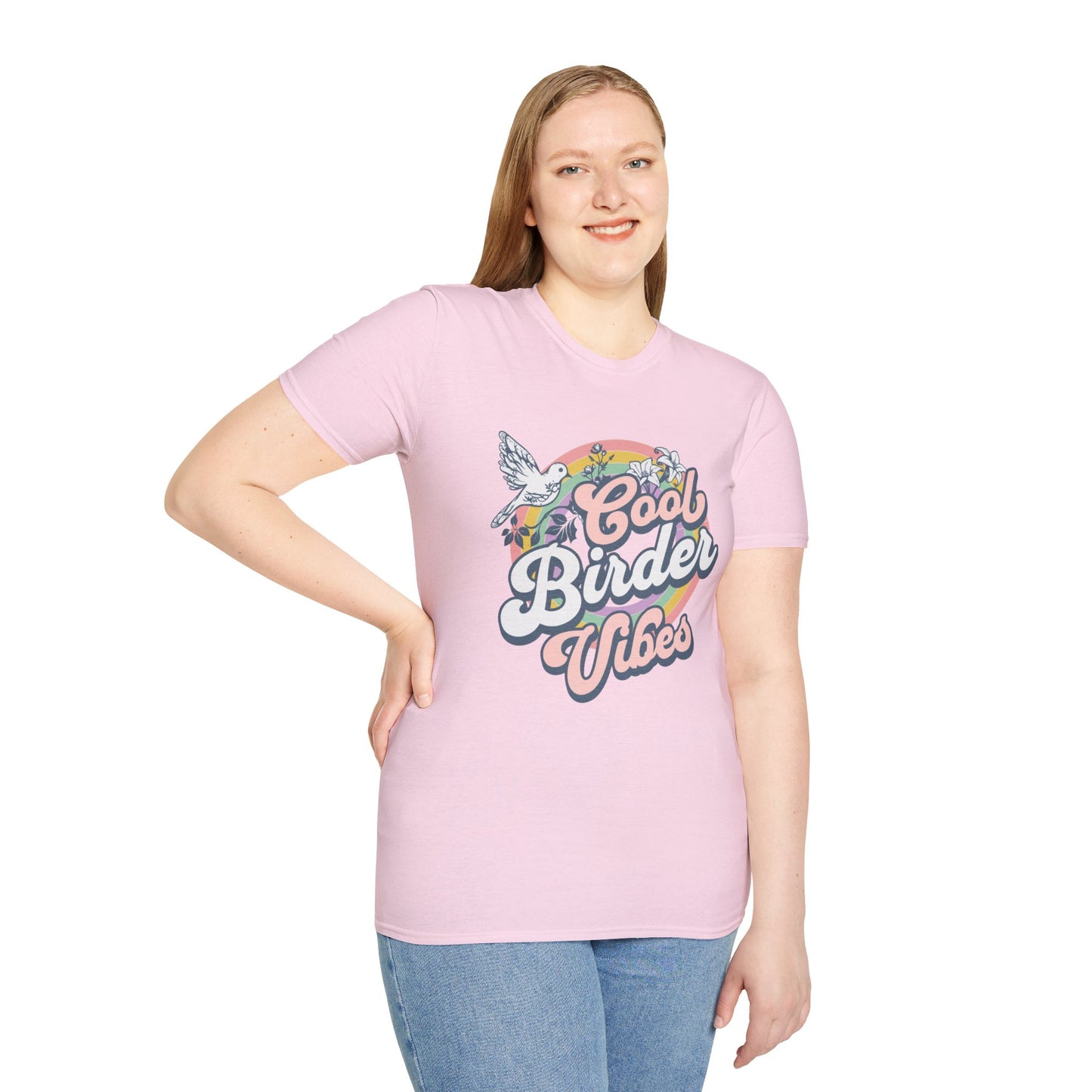 Cool Birder Vibes Unisex Softstyle T-Shirt | Perfect for Bird Lovers and Nature Enthusiasts