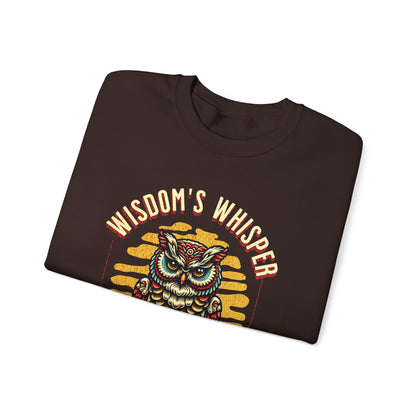 Wisdom's Whisper Owl Sweatshirt - Unisex Heavy Blend Crewneck
