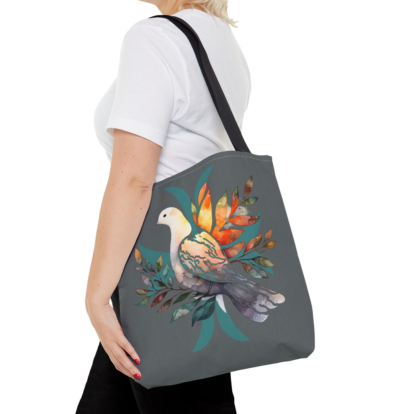 Peaceful Dove Tote Bag in Grey