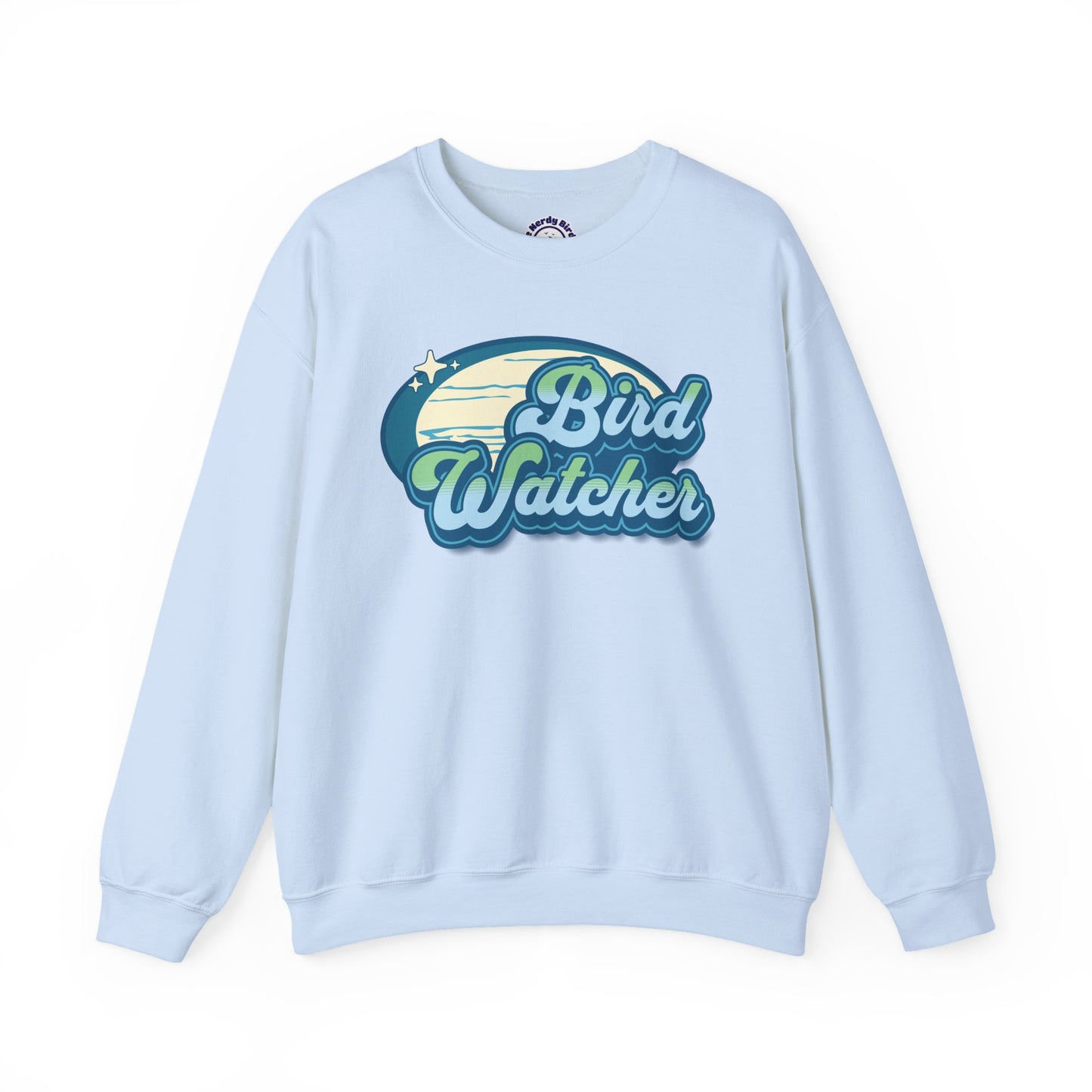 Bird Watcher Teal Graphic Unisex Crewneck Sweatshirt