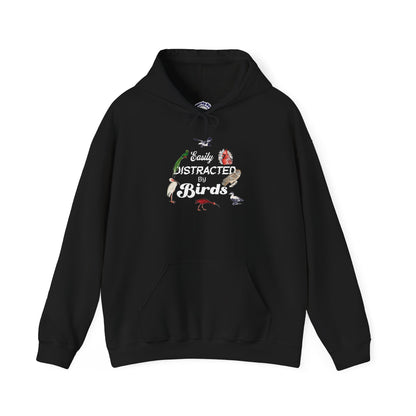 The Nerdy Birder - Easily Distracted by Birds Unisex Hoodie - Cozy Sweatshirt for Nature Lovers