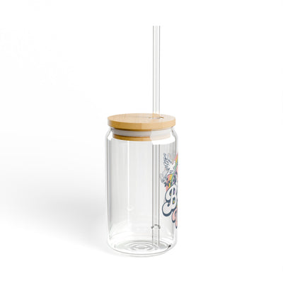 The Nerdy Birder Cool Birder Vibes 16oz Sipper Glass With Bamboo Lid