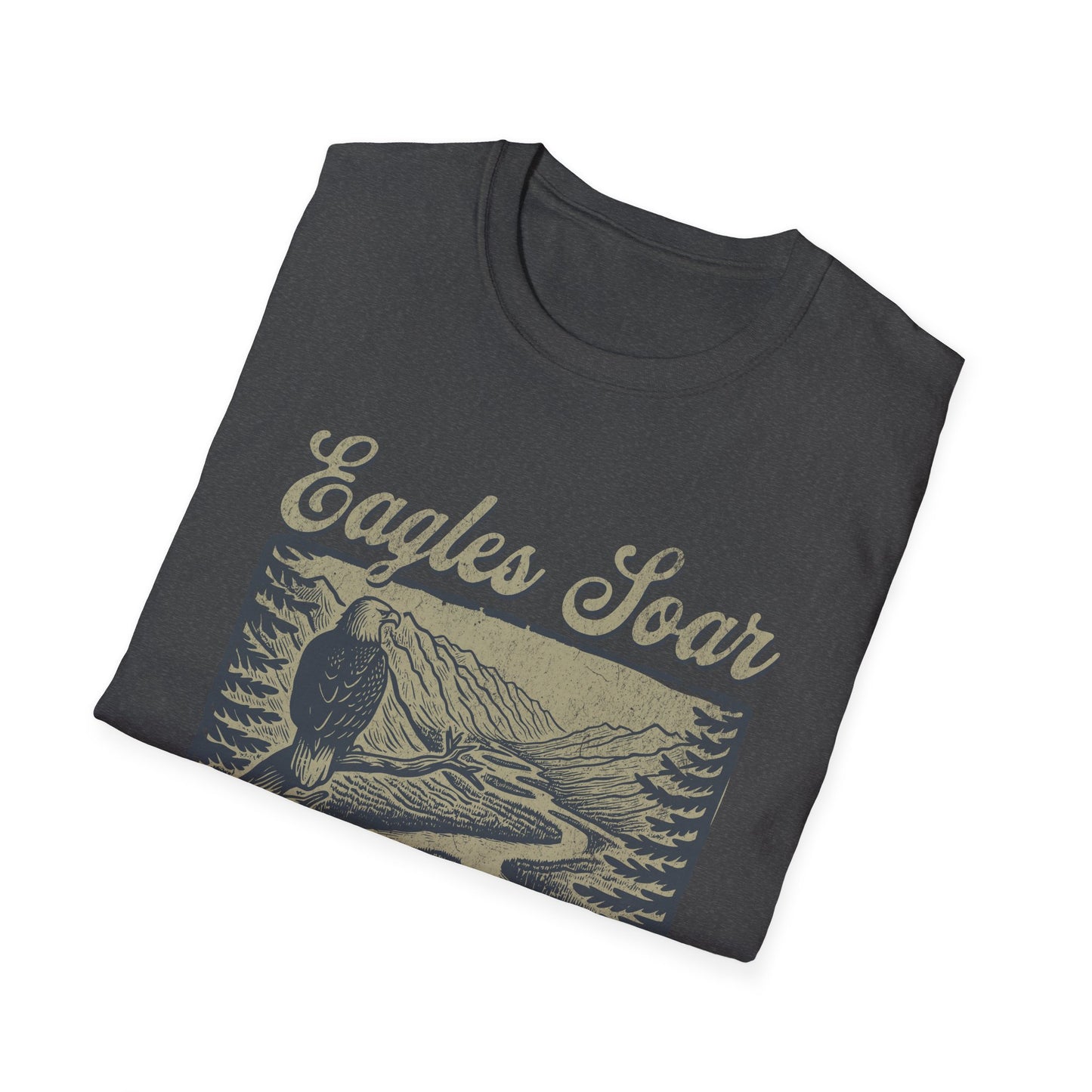 Eagles Soar Unisex Softstyle T-Shirt - Nature Inspired Graphic Tee