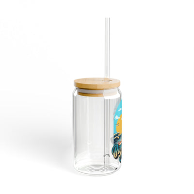The Nerdy Birder Birding Vibes 16oz Sipper Glass With Bamboo Lid
