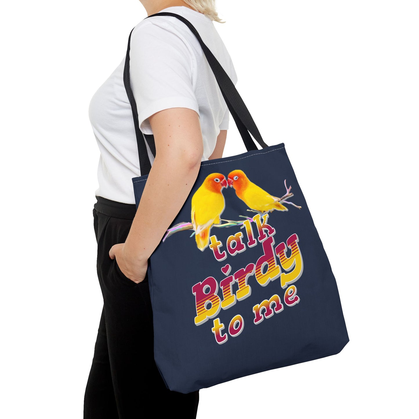 The Nerdy Birder Cute "Talk Birdy To Me" Tote Bag