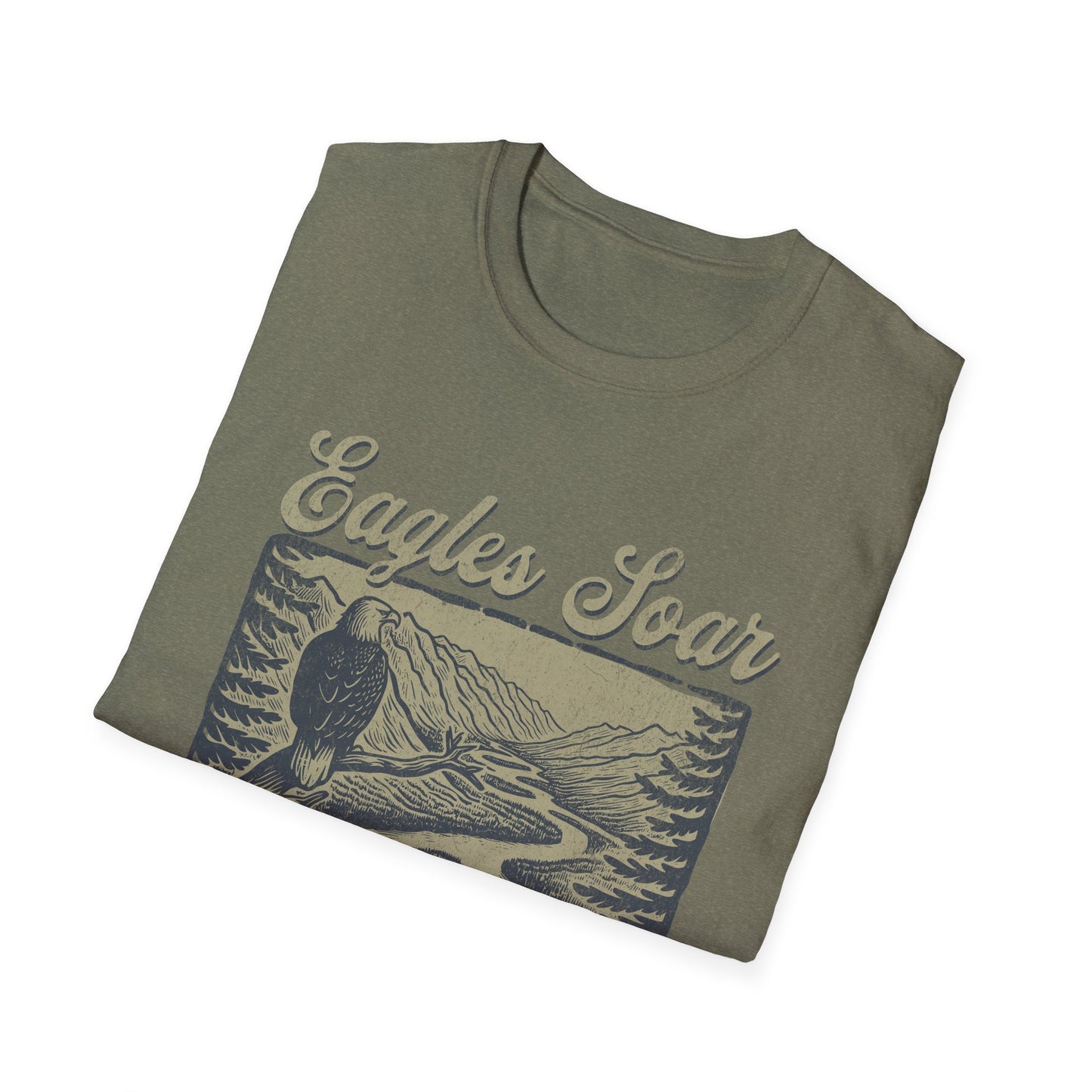 Eagles Soar Unisex Softstyle T-Shirt - Nature Inspired Graphic Tee