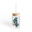 The Nerdy Birder Elegant Parrot 16oz Sipper Glass With Bamboo Lid