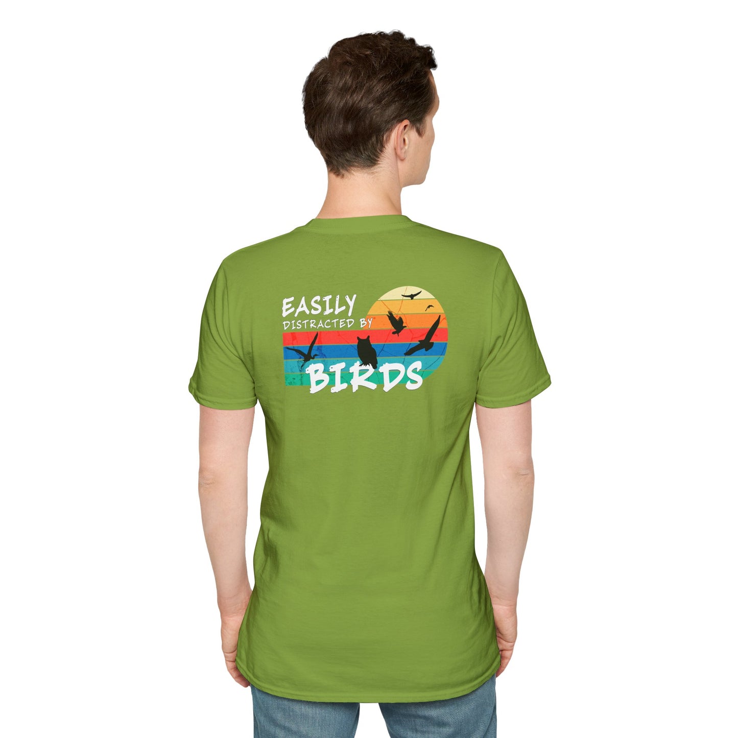 Easily Distracted by Birds – Sunset Back Graphic T-Shirt