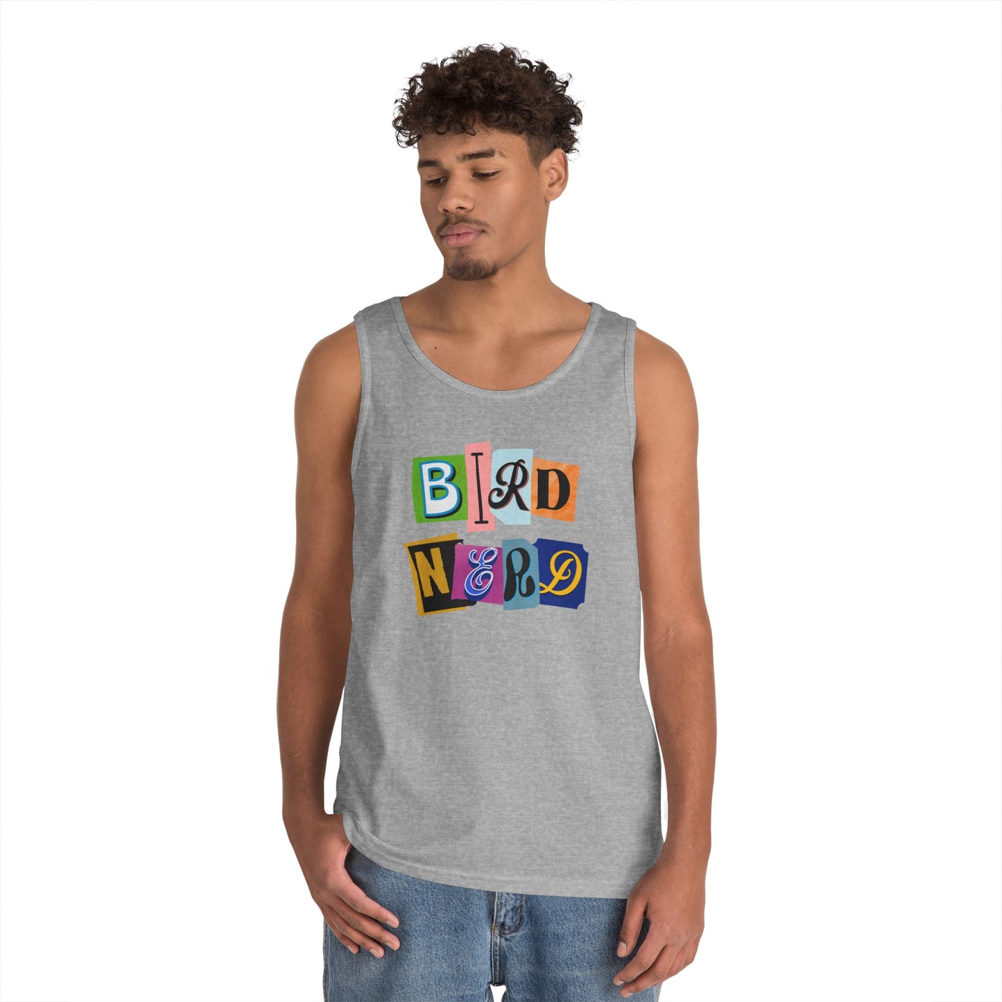 The Nerdy Birder Bird Nerd Tank Top, Gift for Bird Lovers, Unisex Summer Wear, Nature Lover's Apparel, Fun Casual Tank