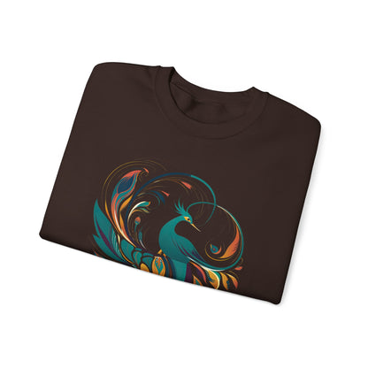 Elegant Peacock Design Unisex Crewneck Sweatshirt