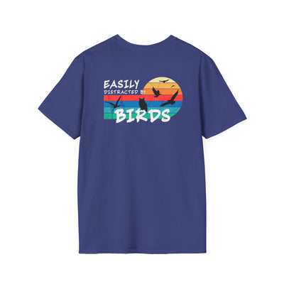 Easily Distracted by Birds – Sunset Back Graphic T-Shirt
