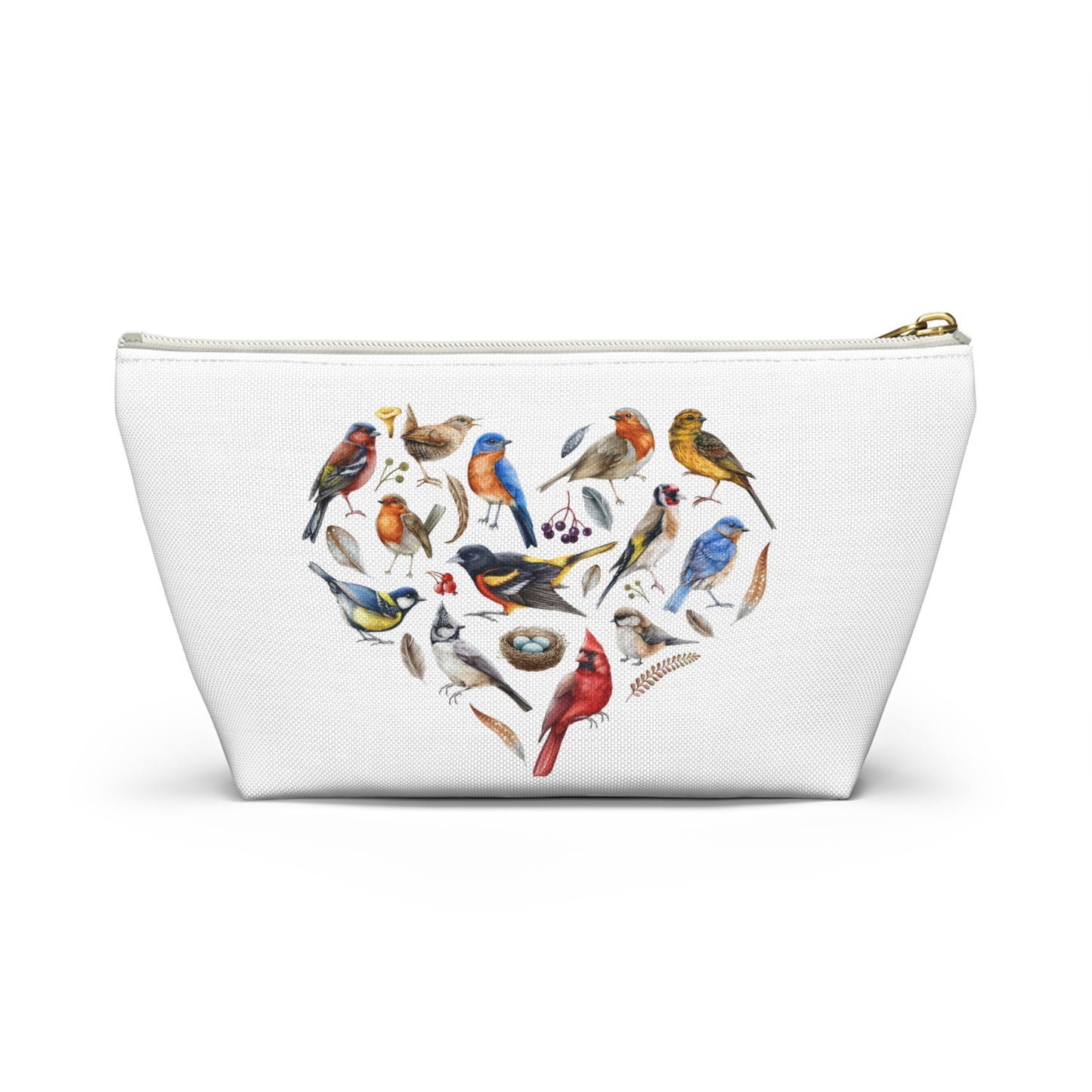 Heart of Birds Accessory Pouch White