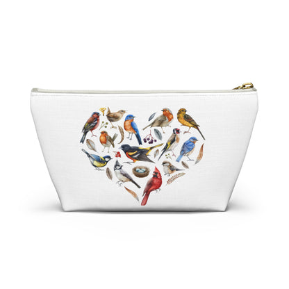 Heart of Birds Accessory Pouch White