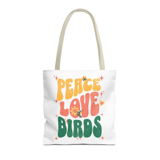 Peace Love Birds Tote Bag – Eco-Friendly Canvas Bag for Nature Lovers