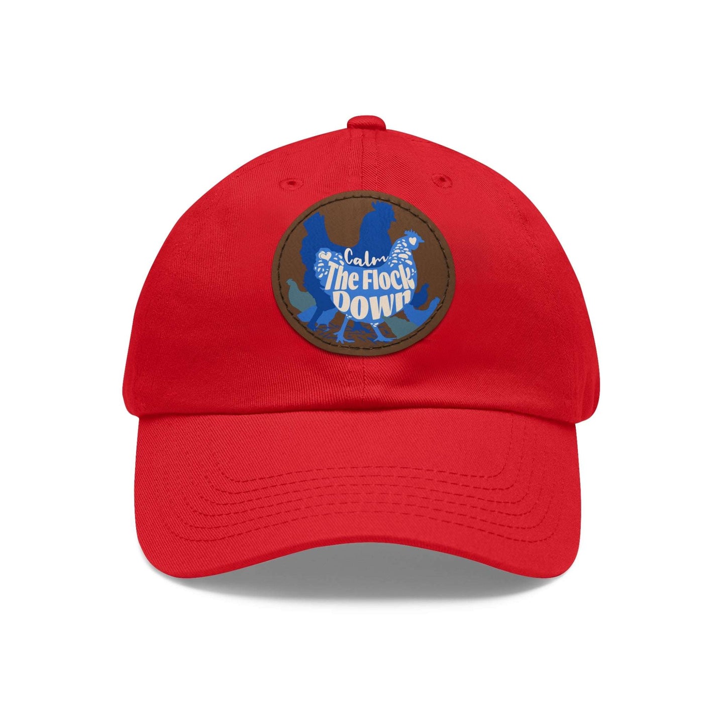 The Nerdy Birder - "Calm The Flock Down" Dad Hat, Leather Patch Cap, Perfect Gift for Dads, Nature Lovers, Casual Style Cap, Summer Accessories