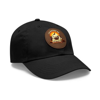 The Nerdy Birder - "I'd Rather be Birding" Dad Hat, Leather Patch Cap, Perfect Gift for Dads, Nature Lovers, Casual Style Cap, Summer Accessories
