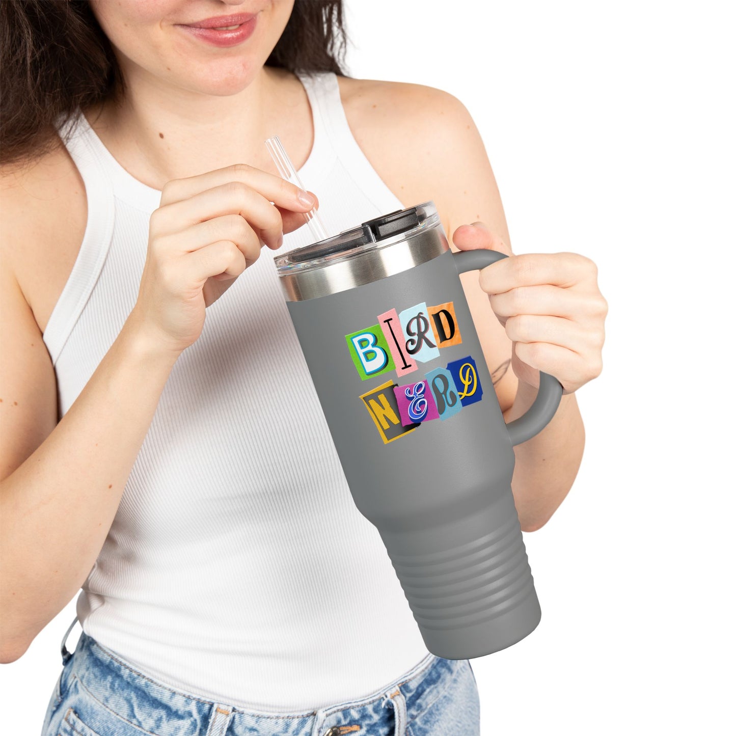 The Nerdy Birder Bird Nerd Insulated Travel Mug, 40oz