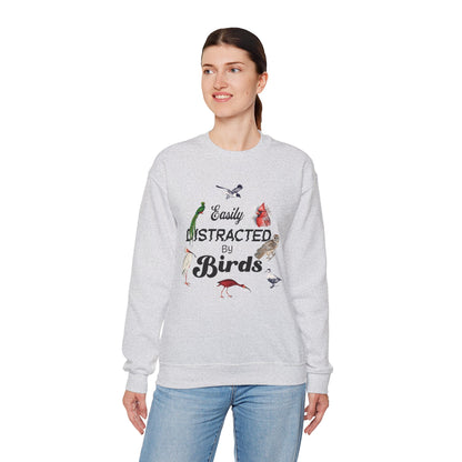 Easily Distracted by Birds Sweatshirt | Unisex Heavy Blend Crewneck