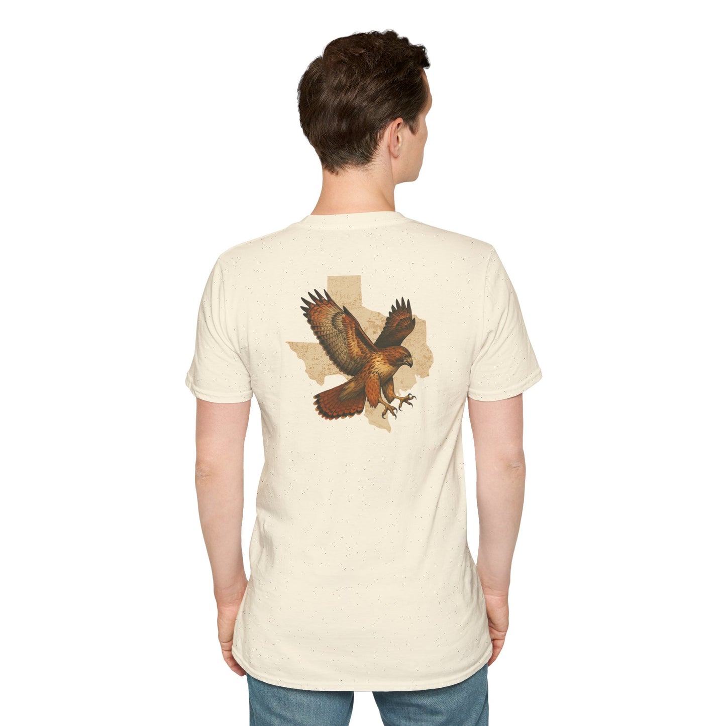 Texas Red-Tailed Hawk on the back of the T-Shirt