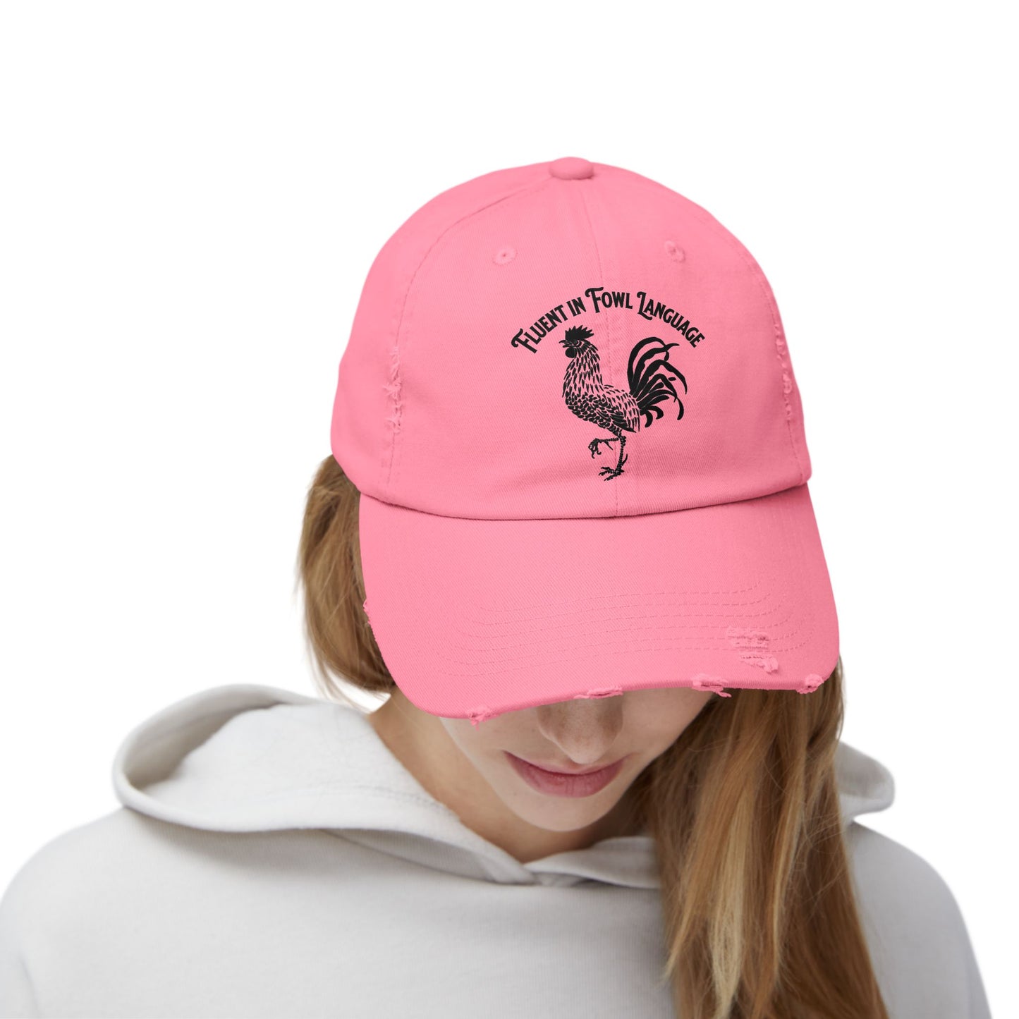 The Nerdy Birder Fluent In Fowl Language Vintage Style Hat - Unisex Distressed Cap