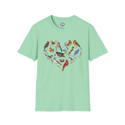 Bird Heart Unisex Softstyle T-Shirt - Heart Design