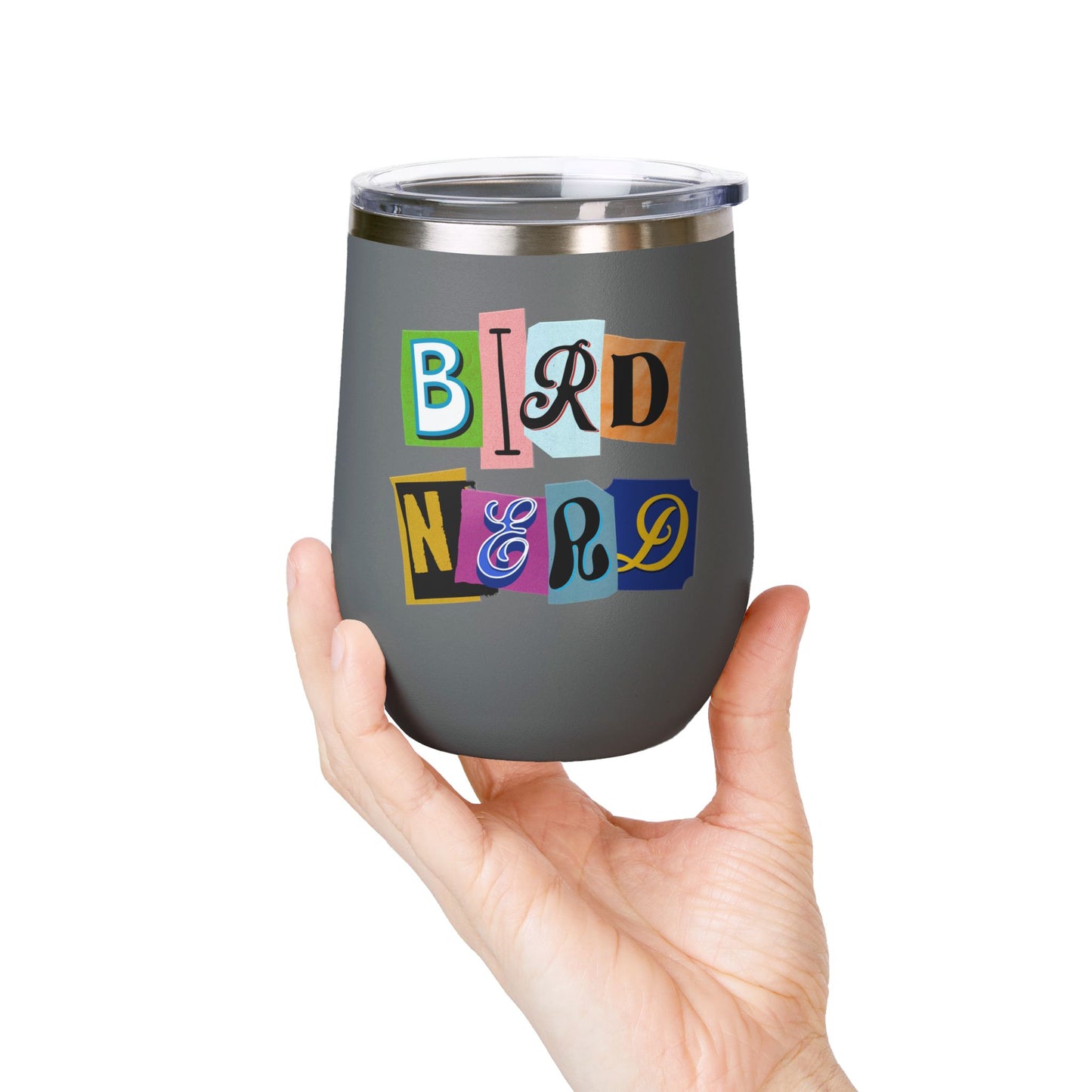 Bird Nerd Wine Tumbler - 12oz Insulated Stainless Steel Cup for Wine Lovers