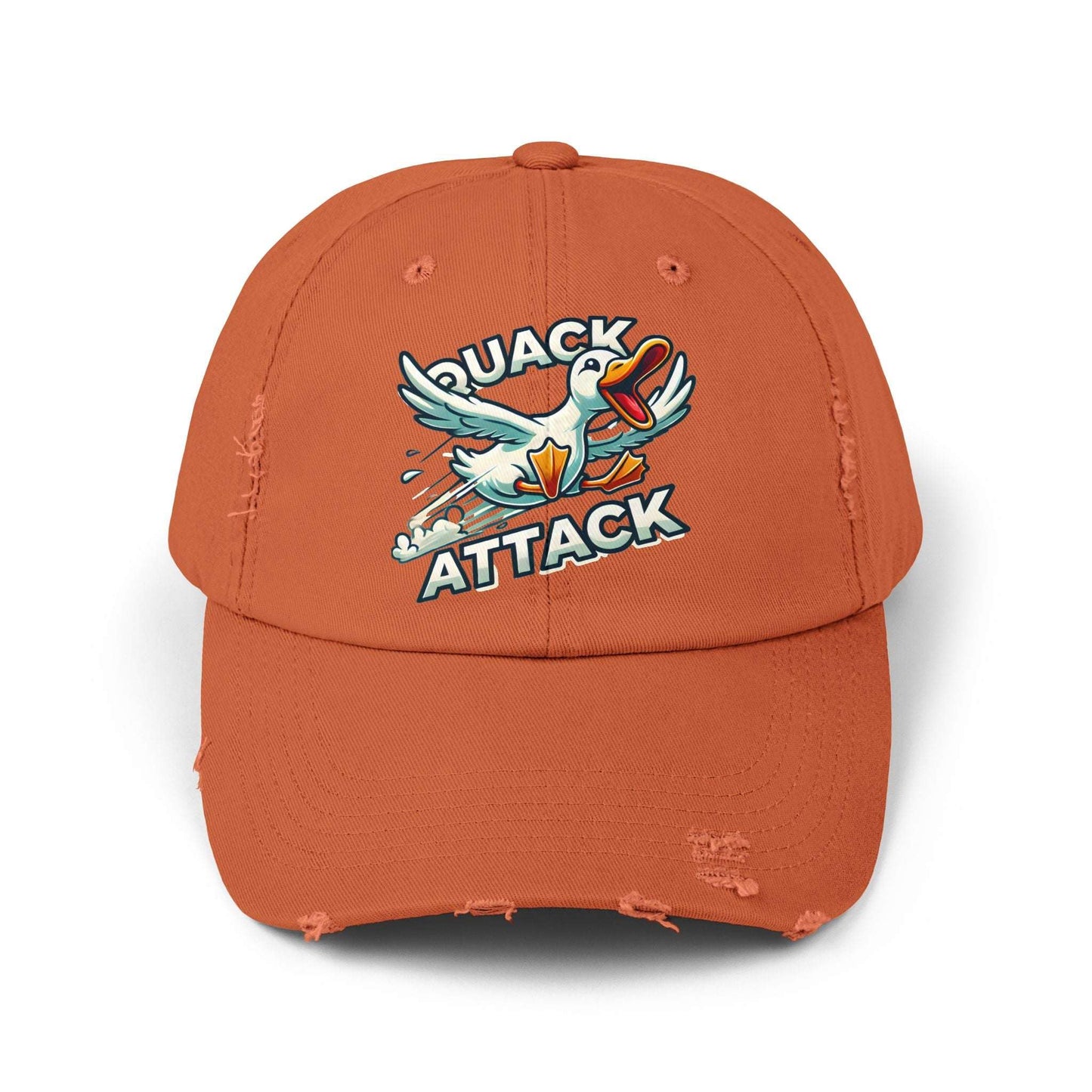 The Nerdy Birder Quack Attack Vintage Style Hat - Unisex Distressed Cap