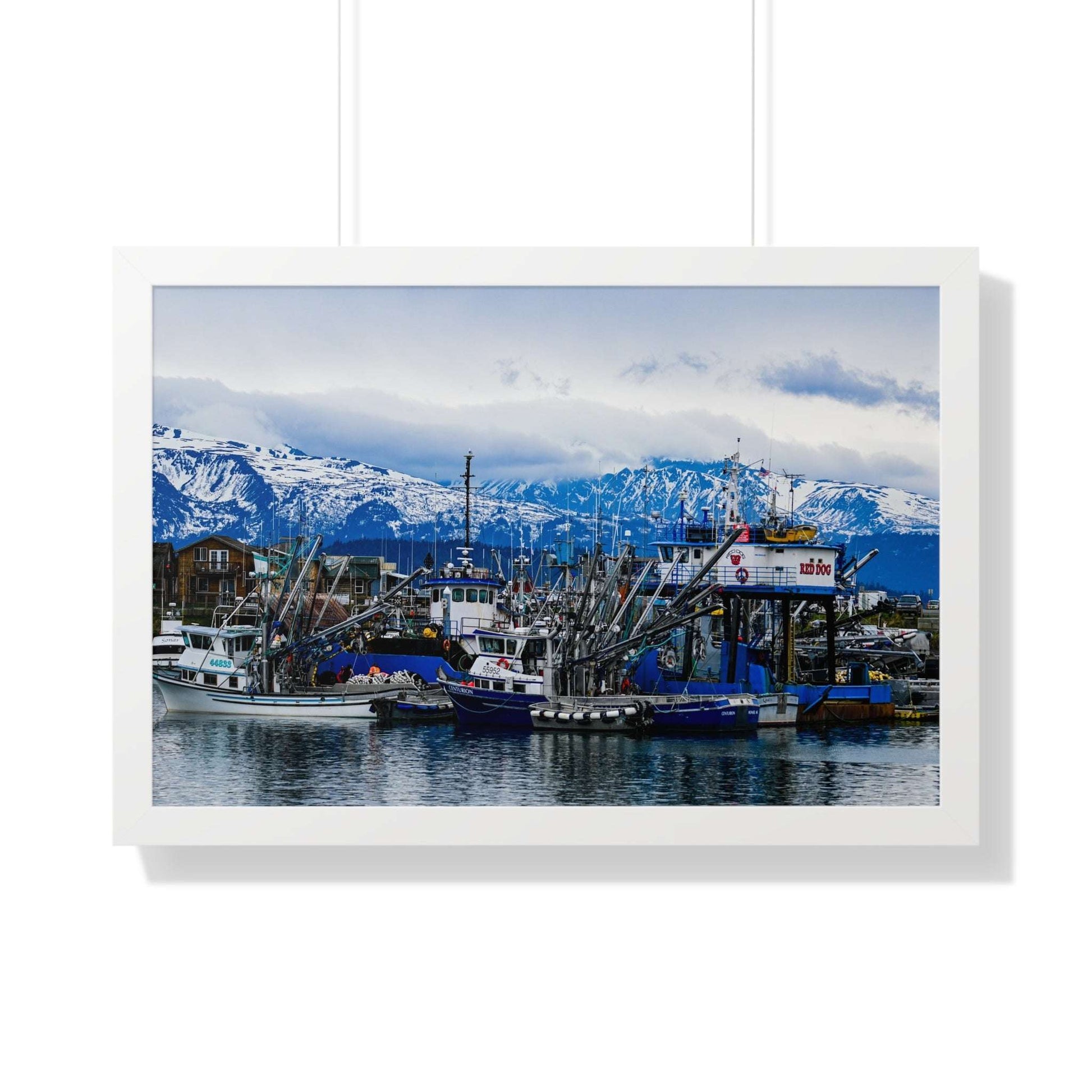 Scenic Harbor Framed Horizontal Poster - Nautical Wall Art for Home Decor