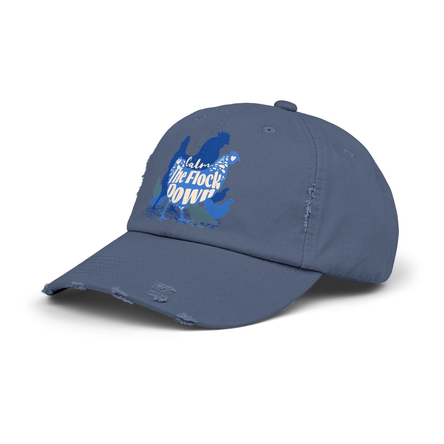 The Nerdy Birder Calm The Flock Down Vintage Style Hat - Unisex Distressed Cap