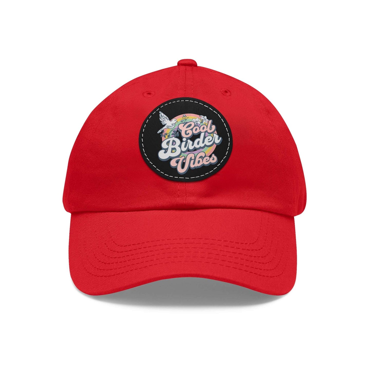 The Nerdy Birder - "Cool Birder Vibes" Dad Hat, Leather Patch Cap, Perfect Gift for Dads, Nature Lovers, Casual Style Cap, Summer Accessories