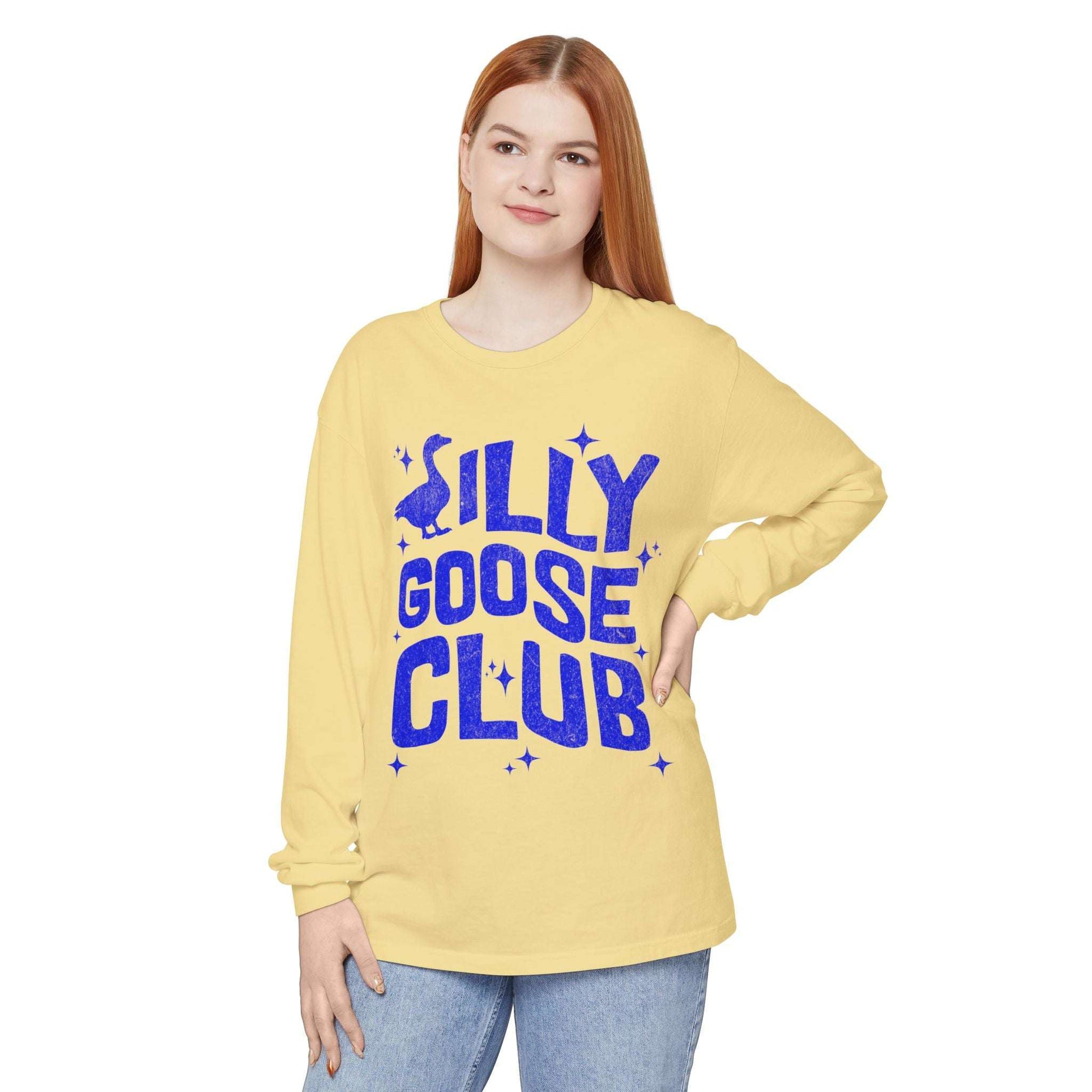 Silly Goose Club Unisex Garment-dyed Long Sleeve T-Shirt
