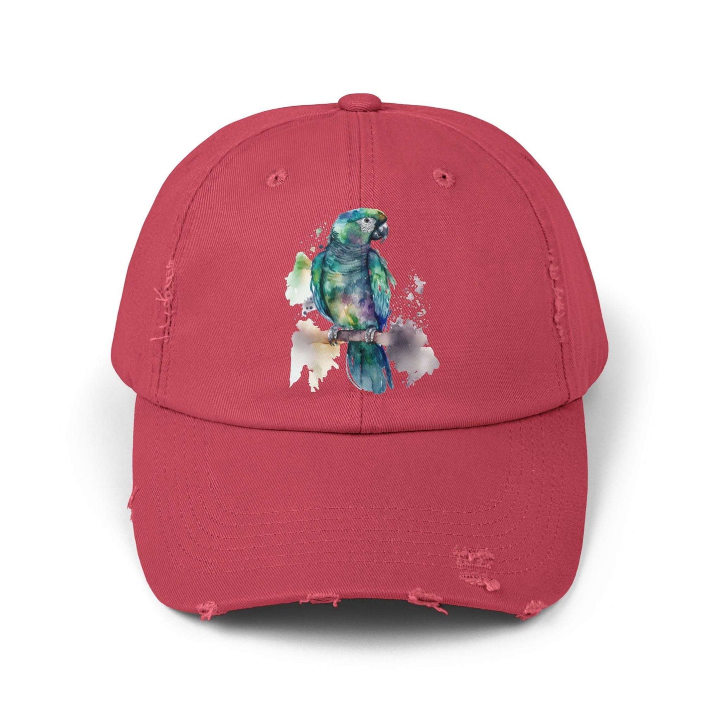 The Nerdy Birder Blue Parrot Vintage Style Hat - Unisex Distressed Cap