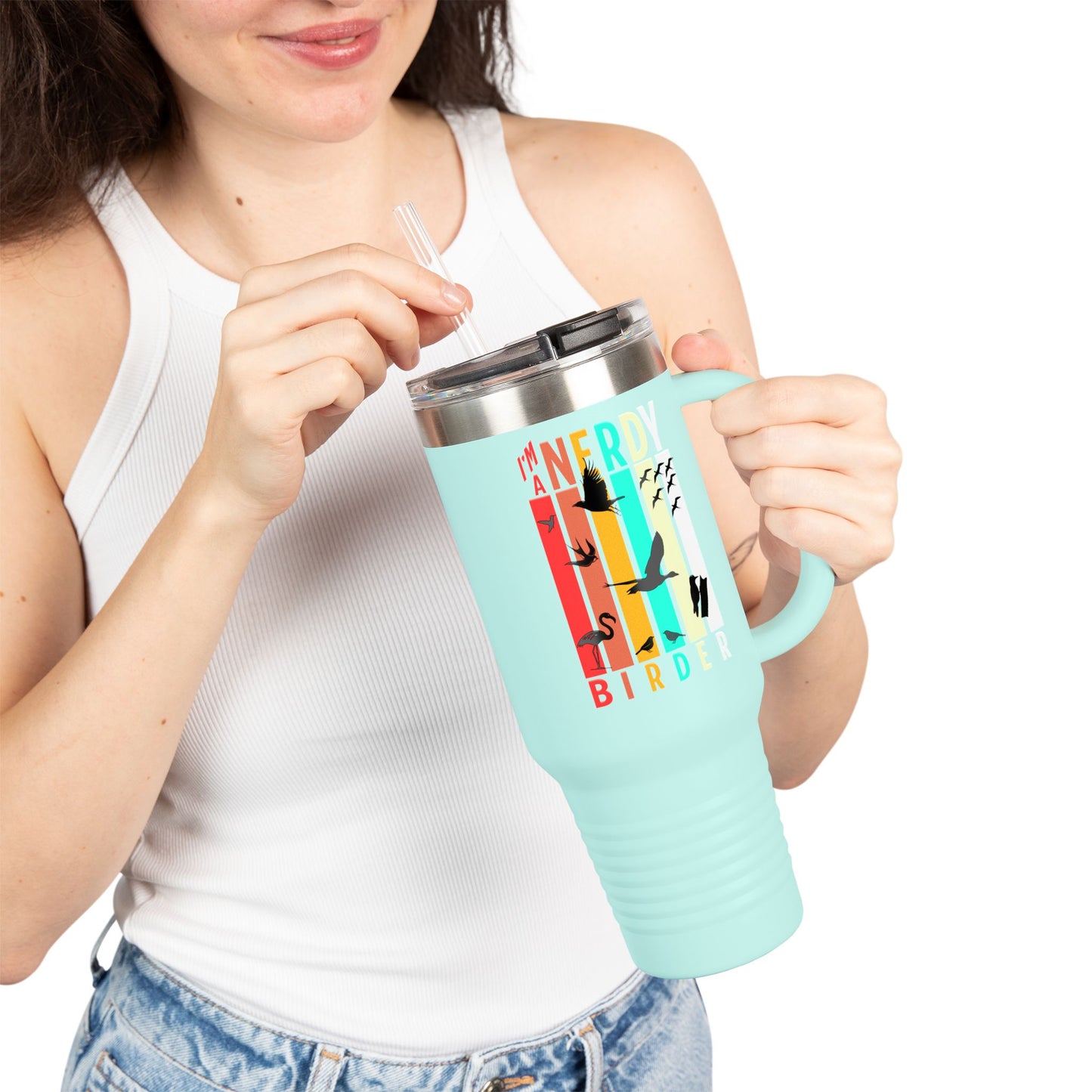 I'm A Nerdy Birder Insulated Travel Mug, 40oz