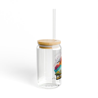 The Nerdy Birder Let's Go Birding 16oz Sipper Glass With Bamboo Lid