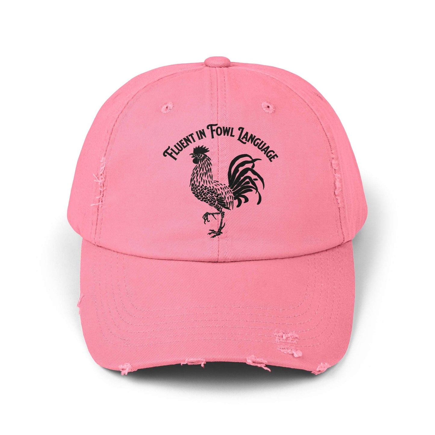 The Nerdy Birder Fluent In Fowl Language Vintage Style Hat - Unisex Distressed Cap