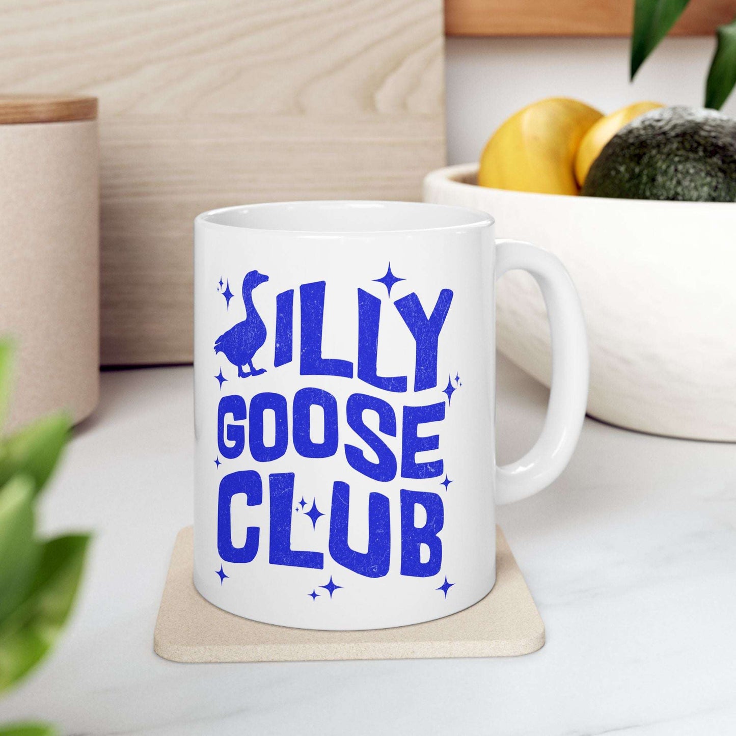Silly Goose Club Mug, Funny Ceramic Coffee Mug, Gift for Friends, Humorous Drinkware, Perfect for Birthdays or Housewarmings