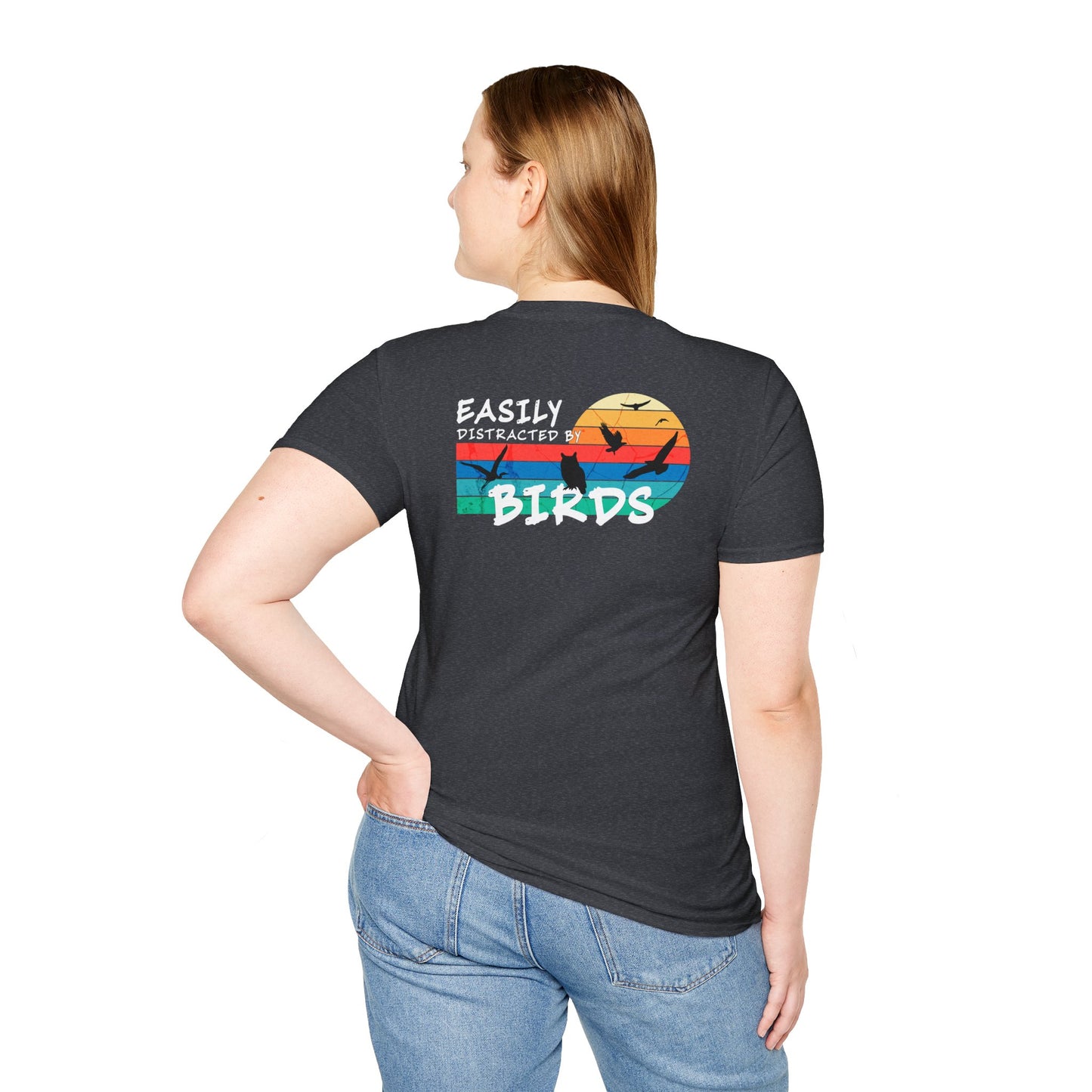 Easily Distracted by Birds – Sunset Back Graphic T-Shirt