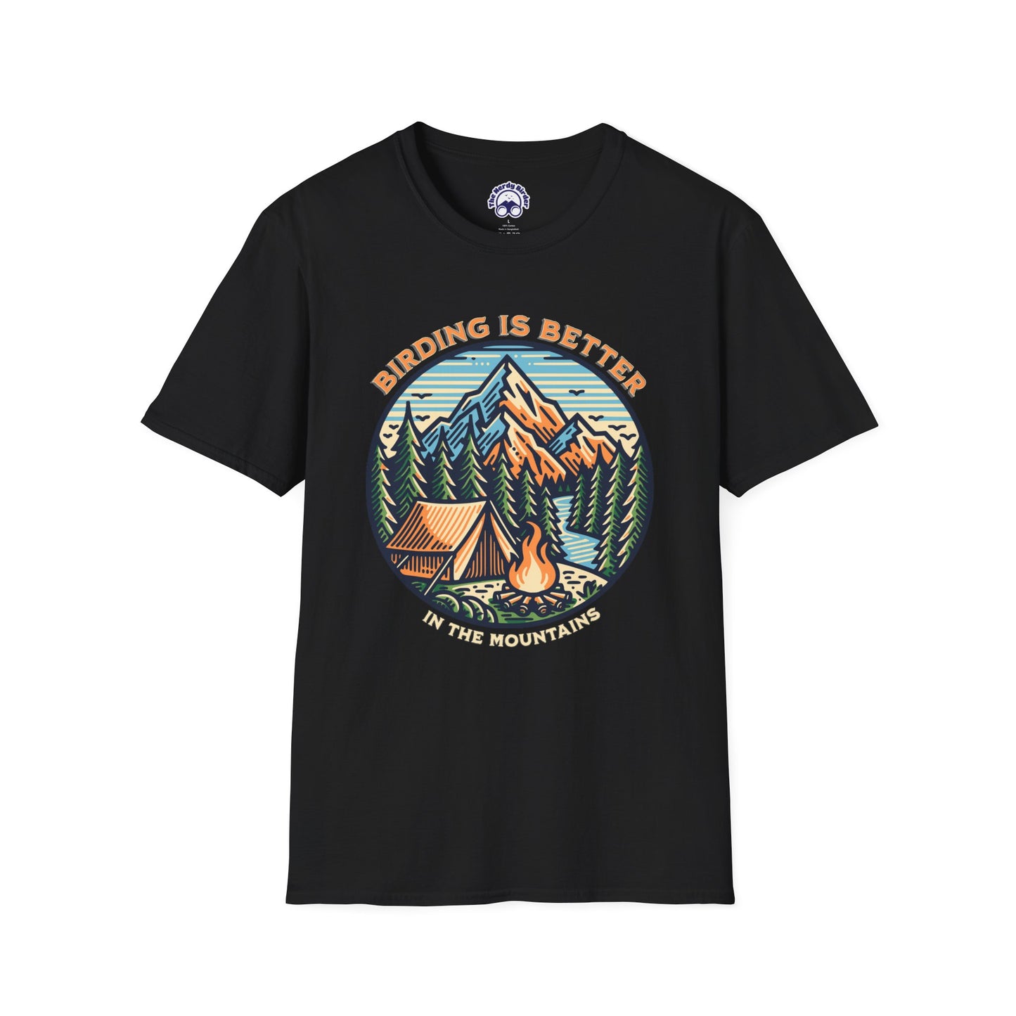 Birding in The Mountains Unisex Softstyle T-Shirt - Nature Lover's Gift