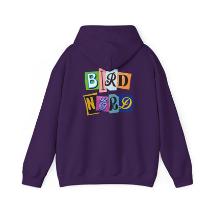 The Nerdy Birder - "Bird Nerd" Back Design Unisex Hoodie - Cozy Sweatshirt for Nature Lovers