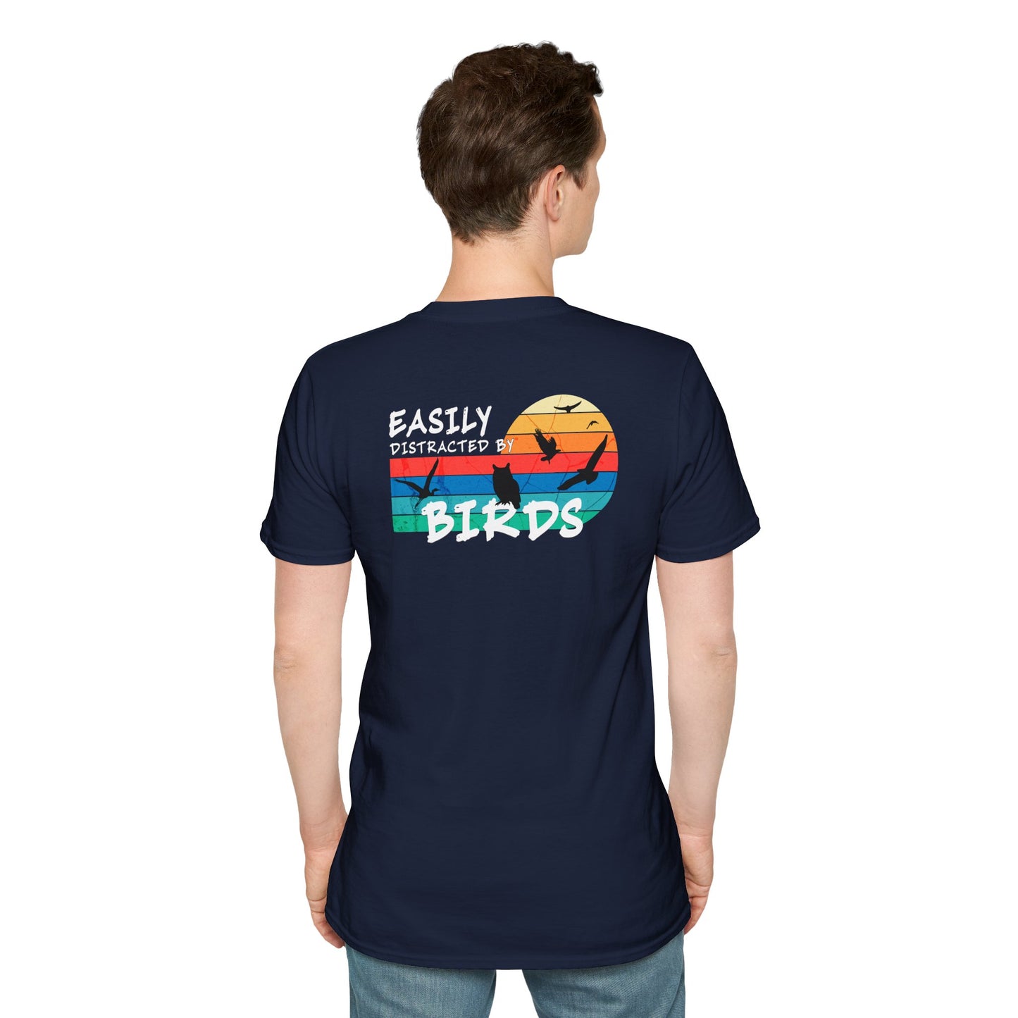 Easily Distracted by Birds – Sunset Back Graphic T-Shirt