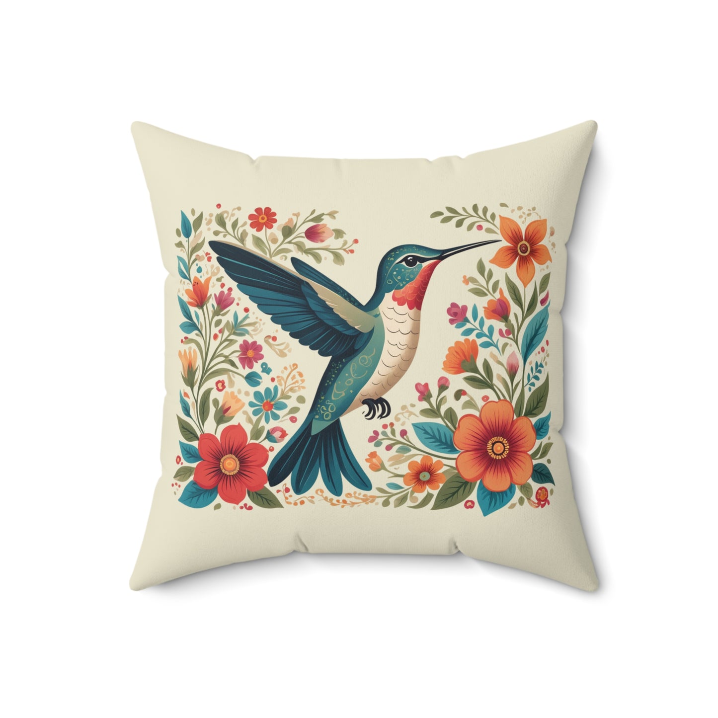 Hummingbird In Bloom Pillow Decorative Home Accents