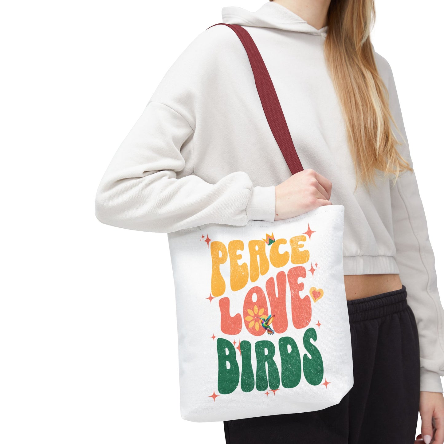 Peace Love Birds Tote Bag – Eco-Friendly Canvas Bag for Nature Lovers