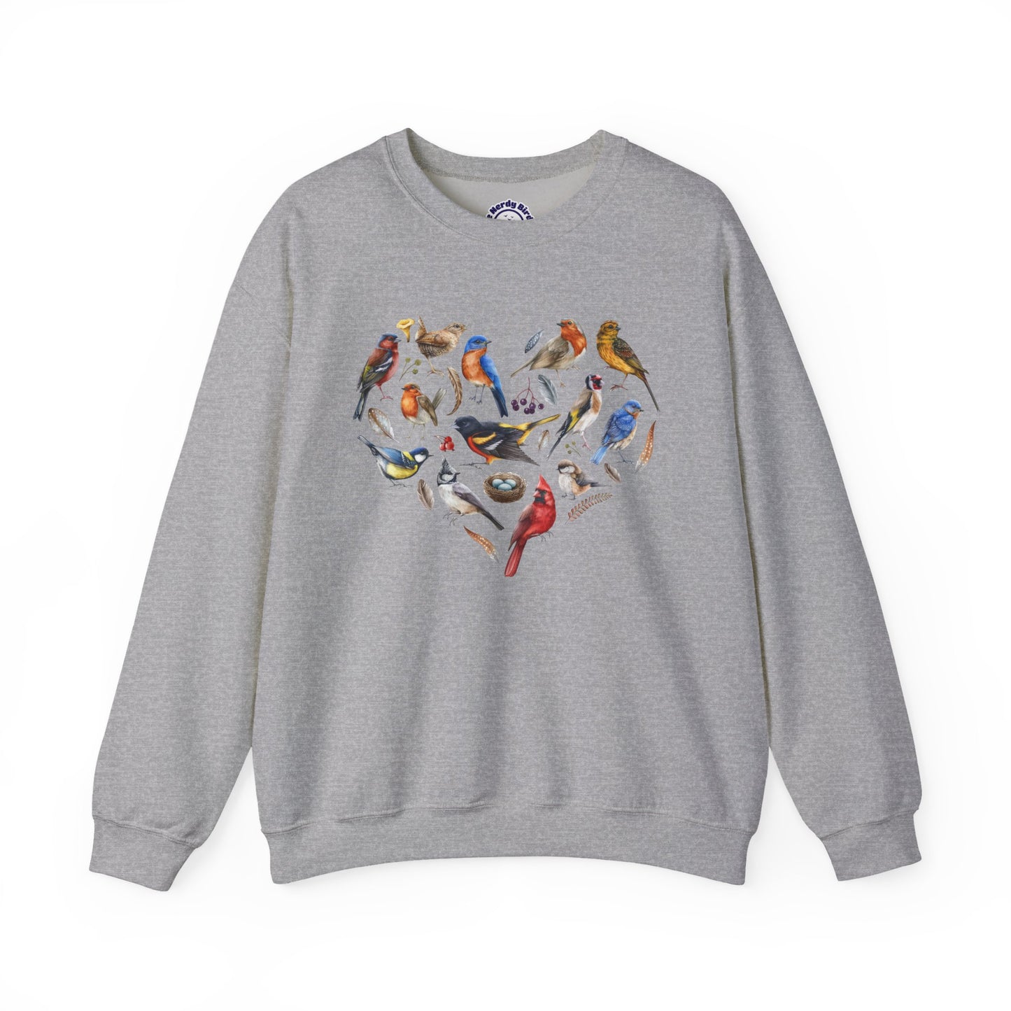 Bird Heart Graphic Unisex Crewneck Sweatshirt
