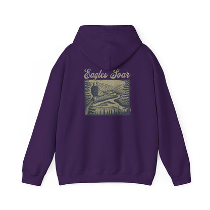 The Nerdy Birder - Eagle Soars Back Design Unisex Hoodie - Cozy Sweatshirt for Nature Lovers