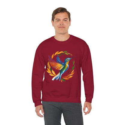 Hummingbird Rainbow Graphic Unisex Crewneck Sweatshirt