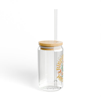 The Nerdy Birder Birding Heals 16oz Sipper Glass – Eco-Friendly Drinkware
