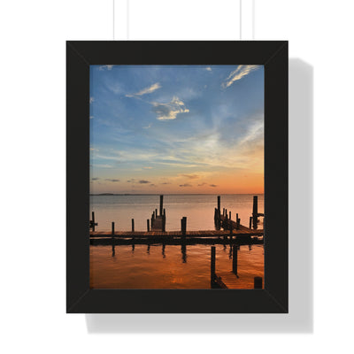 Serene Sunset Framed Vertical Poster - Tranquil Wall Art for Home Decor