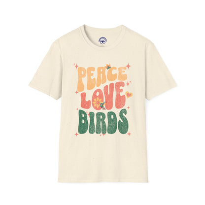 Peace Love Birds Unisex Softstyle T-Shirt - Retro Vibe Tee for Casual Wear